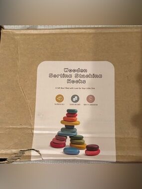 Wooden Stacking Rock Set for Kids - Multicolor